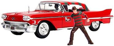 Jada Toys A Nightmare on Elm Street - 1958 Cadillac Series 62 1:24 Scale Diecast Car with Freddy Krueger Figure