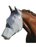 Cashel Crusader Horse Fly Mask with Long Nose and Ears, Grey, Yearling