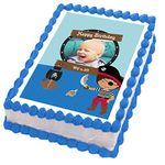 Cakeshop 7 x 10" (181 x 257mm) Portrait Rectangle Pirate Happy Birthday Photo Upload Custom Personalised Edible Photo Cake Toppers Decorations - Precut Premium Icing Paper