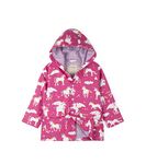 Hatley Girl's Printed Raincoat, Pink (Rainbow Unicorns), 12 Years