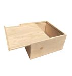 Woodcraft Original Fine Pine Wood Storage Box with Slide Lid, Sliding Natural Pine Wood Box Case Container for Christmas,Wedding,Party,Gift Jewelry Box,DIY Craft,Hobbies,Home Storage