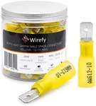 90 PCS Wirefy Male Spade Connectors - Heat Shrink Spade Connector Kit - Quick Disconnect Wire Connectors - Electrical Spade Terminals - Yellow 12-10 Gauge