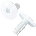 10x 8mm White Single Cable Bushes-Feed Through Wall Cover-Coaxial/Coax Hole/Entry Tidy Cap - Grommet-Satellite-Brick-Plate-RG6-CCTV