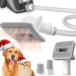 Afloia Dog Brush Vacuum Attachment, Cat Brush, Pet brush Innovative Pet Grooming kit, 1-1.5'' Hoses Diameter Universal Adapter Compatible with Most Round Vacuum Cleaners like Bissell, Eureka etc.…