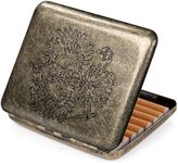 Kytpyi Cigarette Case, Cigarette Case for Roll Ups, 9.5 * 8.1 * 1.9cm Clamshell Vintage Gold Cigarette Tin Holds 20Pcs Cigarettes, Slim Portable Women Men Metal Cigarette Box for Pocket Gift(Eagle)