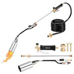 WorkBless Propane Torch Weed Burner, Weed Torch with 10FT Hose, High Output 1,800,000 BTU Flame Thrower Kit with Flame Control and Adapter, Propane Torch for Weeds Burning, Snow Melting