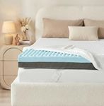 USPARK Memory Foam Mattress Topper Small Double Bed 10cm Thick, Egg Crate Gel Memory Foam & Bamboo Charcoal Layer for Pressure Relief - Bamboo Cover with Non-Slip Base (Small Double Size - 120x190 cm)