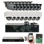 GW 16 Channel 1920P NVR Video Security Camera System - 8 x Bullet & 8 x Dome 5MP 1920P Weatherproof 2.8-12mm Varifocal Cameras, Realtime Recording 1080p @ 30fps, Pre-Installed 4TB HDD