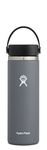 Hydro Flask Water Bottle - Stainless Steel & Vacuum Insulated - Wide Mouth 2.0 with Leak Proof Flex Cap - 20 oz, Stone