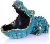 orenm Alligator Statue Home Decorative Candy Bowl Resin Alligator Figurine Sculpture Table Art Decoration Sundries Key Container Storage Box (Alligator-Green)