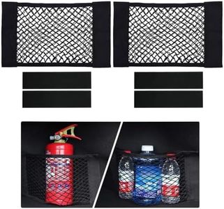 Universal Mesh Cargo Net Car Storage Net Wall Sticker Organizer Pouch Bag Elastic Automotive RV Storage Mesh Net with Tape Stickers for Car Trunk Storage 25 x 40CM(2 Packs)