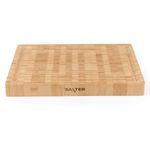 Salter BW13308EU7 Bamboo Chopping Board – Large Wooden Cutting Butchers Block, Thick Heavy Duty Board for Carving Meat, Juice Groove, Cheese Platter Charcuterie, Reversible, FSC®-Certified, 42cm