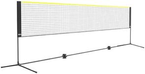 VEVOR Badminton Net, Height Adjustable Volleyball Net, 17ft Wide Foldable Pickleball Net, Portable Easy Setup Tennis Net Set with Poles, Stand and Carry Bag, for Kids Backyard Game Indoor Outdoor Use