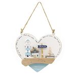 Carousel Home Seashore Heart Shaped Nautical Plaque | Decorative Coastal Hanging Beach Sign Nautical Wall Art | Seaside Sign Nautical Decor - 16cm