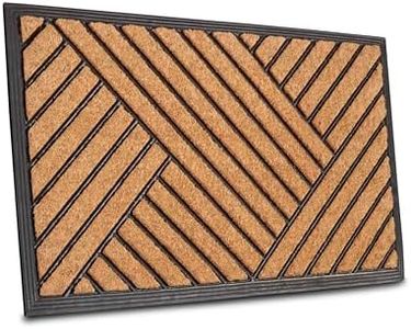 Hanse Home Fußmatte Kokos und Gummi für Innen und Außen - Outdoor Schmutzfangmatte Natur, Kokosmatte Outdoor Streifen Muster, Wetterfest und rutschfest für Flur, Terrasse, Eingangsbereich - 45x75cm