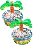 Sloosh 2 Packs 70cm Inflatable Palm Tree Cooler,Blow up Palm Tree Drink Cooler for Beach, Theme Party Decor Birthday Seasonal Beach Pool Party Supplies Accessories