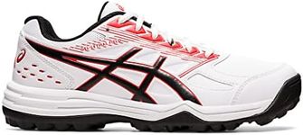 ASICS Men's Gel-Lethal Field Cricket Shoes, White/Classic Red, 8.5 US