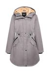 Orolay Women's Hooded Fleece Lined Parka Coat Mid-Length Winter Outdoor Padded Jacket Grey XXL