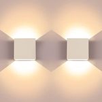 UPFORU 2 Pcs Modern Wash Lights, Aluminum Up and Down Indoor Lamp, 6W 3000K LED Wall Sconce, Suitable for Living Room, Bedroom and Hallway, Warm White, 3.9"×3.8"×2"