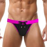 Panegy Men’s Bikini Swimsuits Sexy Low Rise Quick Dry Swim Briefs with Adjustable Drawstring M