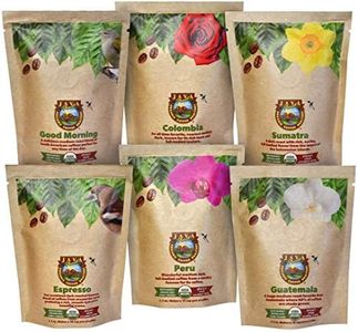 Java Planet - Coffee Beans, Organic Coffee Sampler Pack, Whole Bean Variety Pack, Arabica Gourmet Specialty Coffee, 1.32 POUNDS of coffee packaged in six 3.2 oz bags…