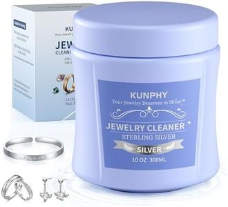 KUNPHY Jewelry Cleaner, 10oz Silver Cleaner, Quick and Easy Ring Cleaner for Restoring Shine, Professional Silver Jewelry Cleaner for Silver Jewelry, Sterling Silver, Diamonds, and Earrings