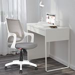 ROSE® Mono Mesh Mid-Back Ergonomic Office Chair |Revolving Computer Chair fot Study, Work from Home (White & Grey)