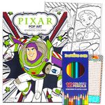 Pixar Toy Story Advanced Coloring Book Set for Teens, Adults - Disney Coloring Activity Book Bundle with Colored Pencils, Bookmark with Buzz Lightyear, Cars, Incredibles (Adult Relaxation)