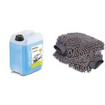 Kärcher 5 L Canister Pressure Washer Detergent, Car Shampoo & Amazon Basics Deluxe Microfiber Car Wash Mitt (2 Pack)