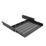 Sliding Under Desk Laptop Mount, Metal Laptop Mount with Air Vents, Under Desk Slide Out Tray for Laptop 16.3" W x 2.3" H x 12" D