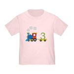 CafePress 3Rd Birthday Train T Shirt Cute Toddler T-Shirt, 100% Cotton Pink