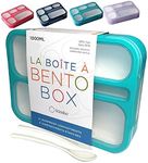 kinsho Bento Box Lunch-Box Containers for Kids, Adults | 6 Compartment Lunch-Boxes | Leakproof School Bentobox, Snack or Meal Portion Container | BPA-Free, Teal