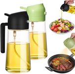 YWYWVVS Oil Dispenser for Kitchen, 2 in 1 oil Dispenser and Oil Sprayer, 470ml Oil Sprayer for Cooking, Food Grade Oil Mist Spray Bottle, Oil Sprayer for Cooking, Air Fryer (Black & Green)