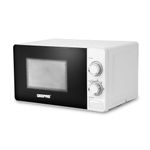 Geepas 700 W Solo Manual Microwave – 20L Solo Microwave Oven with 5 Power Levels - Reheating, Defrost Function & 30 Minute Timer - 2 Rotary Dials, Easy Clean - Oven for Standard Size of Dinner Plate