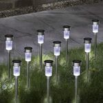 GloBrite 10PC Solar Garden Lights, Garden Stakes, Pathway Lighting | Waterproof Auto On-Off Solar Lights Outdoor Garden, Solar Powered Garden Lights, Solar Lights, Garden Lights, Outdoor Lights