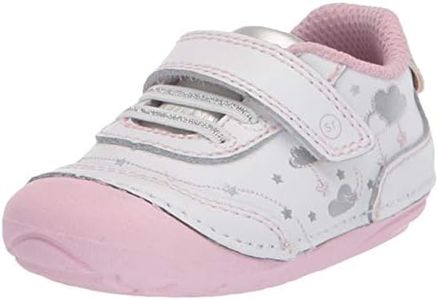 Stride Rite girls Sm Adalyn Sneaker, White/ Silver, 6 Wide Toddler US