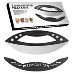 KUONIIY Pizza Cutter, Bicycle Pizza Cutter Wheels Dual Stainless Steel Super Sharp Blades Slicer with Non-Stick Coating