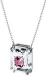 Swarovski Chroma Necklace, Earring, and Bracelet Crystal Jewelry Collection, Rhodium Finish, Gold Tone Finish Pink Crystal, Clear Crystals, One Size, Rhodium plated, Crystal, crystal