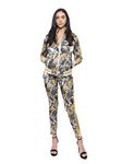 G-Style USA Women's Royal Floral Jungle Floral Tiger Track Suit VL207 - Off-White - 3X-Large - C8F
