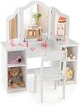 HONEY JOY White Kids Vanity Table, 