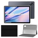 10 Inch Android 12 Tablet with Protect Case, Octa-Core Processor, 7000mAh Battery, 4GB RAM 64GB ROM 128GB Expansion, 1280x800 IPS, 8MP+5MP Dual Camera, WiFi, Bluetooth, GPS, GMS Certified(Gray-blue)