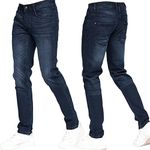 Crosshatch Stretch Slim Fit Jeans Mens Denim Designer Trousers Pants by JeanBase Dark Wash 32W X 32L