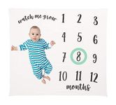 Little Pear Baby Milestone Blanket, Gender-Neutral Baby Monthly Growth Chart, Baby Milestone Photo Background, Gift for New and Expecting Parents, Black and White