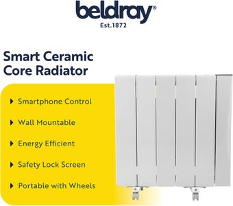 Beldray Smart Ceramic Radiator Heater – 1500W Electric Heating
