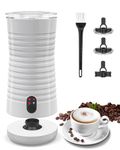 Morpilot Milk Frother, 4 in 1 Electric Milk Frothers, Hot & Cold Milk Foamer, 240ml, 400w, Strix Temperature Controls, Silent Operation, for Coffee, Cappuccino, White