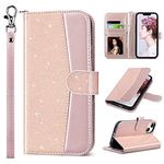 ULAK Compatible with iPhone 13 Wallet Case for Women, Premium PU Leather Flip Cover with Card Holder and Kickstand Feature Protective Phone Case Designed for iPhone 13 6.1 Inch, Champagne Color