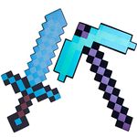 Sword Plush Toys, 17.7''/45cm Pick Axe Plush Toys for Halloween,Christmas,Party Gift (2 Pack (Sword+Pick Axe))