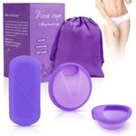 ACWOO Menstrual Discs, 2PCS Reusable Period Cups (S & L Size), Comfortable Medical-Grade Silicone Flat-Fit Cup Moon Cup, Feminine Care Hygiene Products, Better Alternative to Sanitary Pads & Tampons