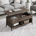 WAMPAT Modern Lift Top Coffee Table with Storage, Wood Living Room Tables with Lift Tabletop in Espresso, Mid Century Table for Home Decor, Office, 42 inch