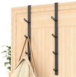 Door Hooks Towel Hanger: Black Heavy Duty Over Door Coat Hanger for Bathroom 2 PCS